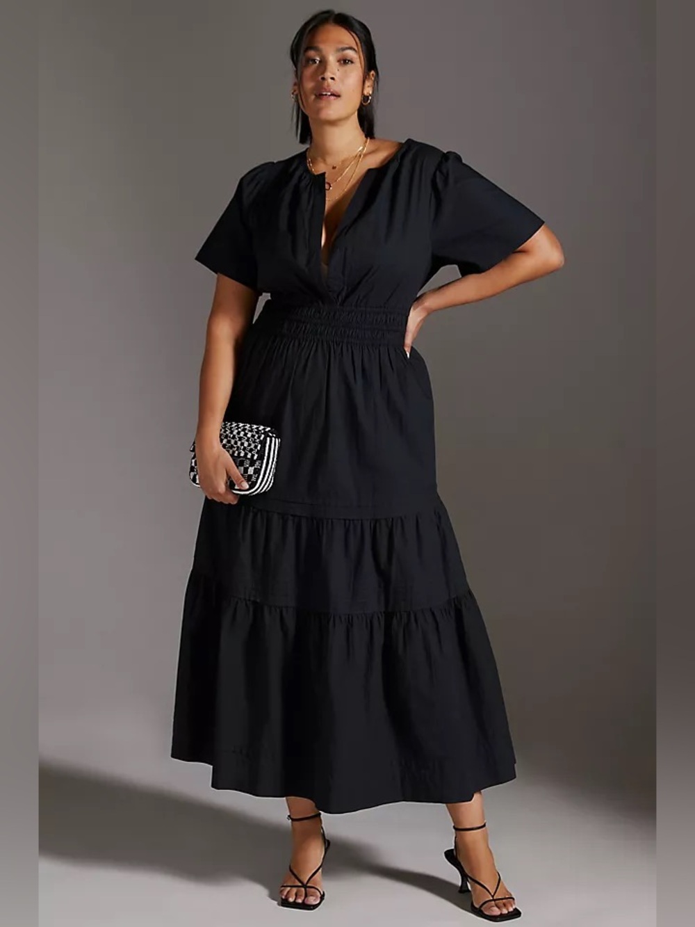 Anthropologie Somerset Black Maxi Dress Size XL